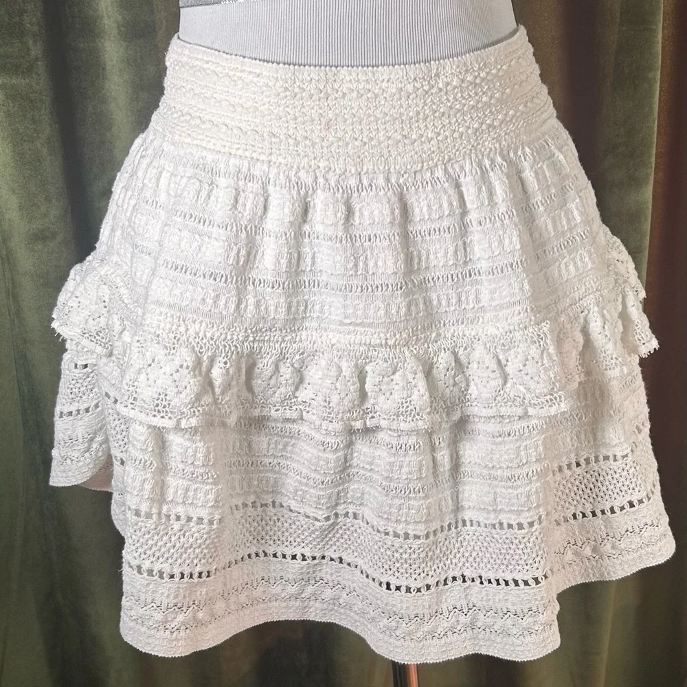 Aerie Textured Lace Ruffle Mini Skirt - Picture 3 of 4